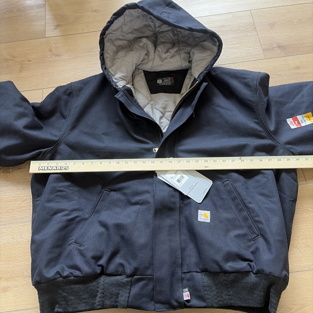 Carhartt Firm Duck Active Flame‎ Resistant Insulated Jacket Blk Cat4 OJ1621 2XL - Picture 7 of 11